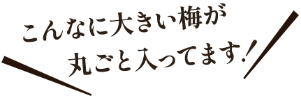 こんなに大きい梅が丸ごと入ってます！